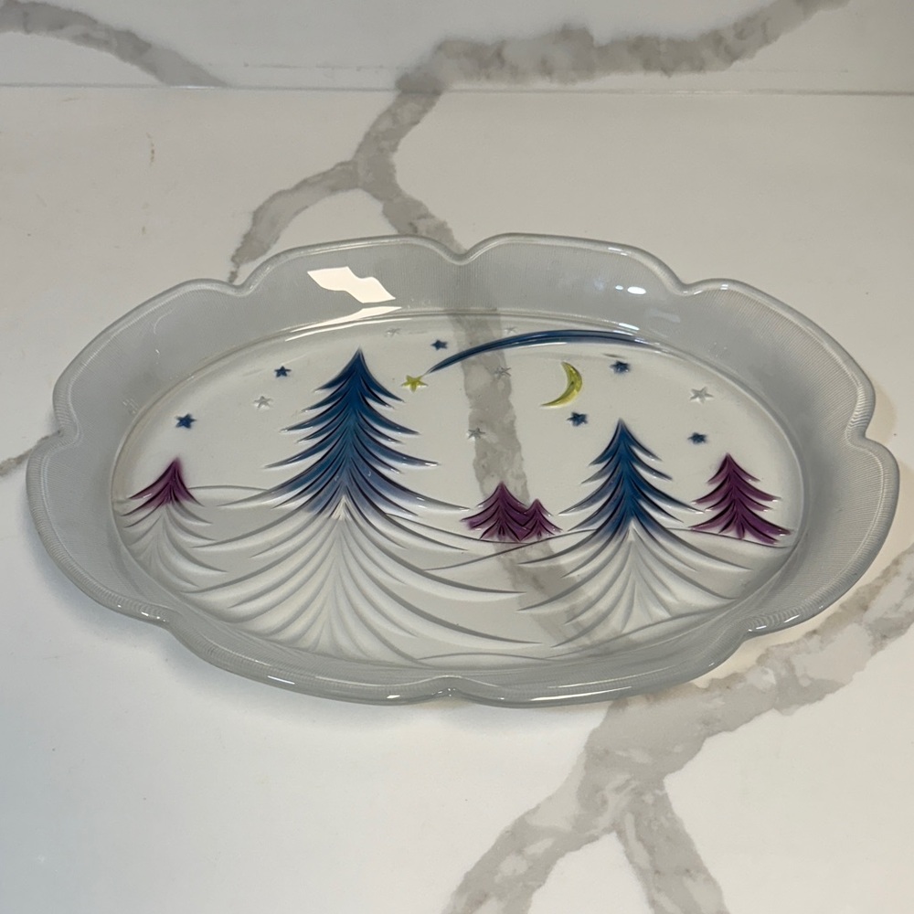 Crystal Platter in “Starlight” Whimsical Rare Colorful